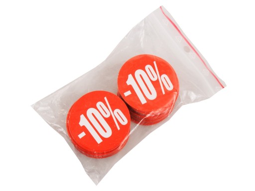 ŠTÍTOK - 10% okrúhly kruh 4,5CM PROPAGÁCIA TABULE