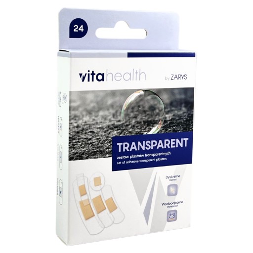 SADA TRANSPARENTNÝCH VODEODOLNÝCH NÁŠIV, MIX VEĽKOSTI, 24 kusov