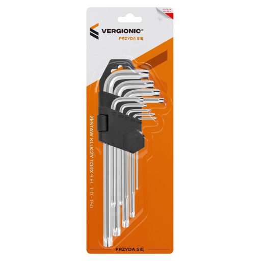 TORX KĽÚČE, TYP L, s otvorom T10-T50, 9 KS