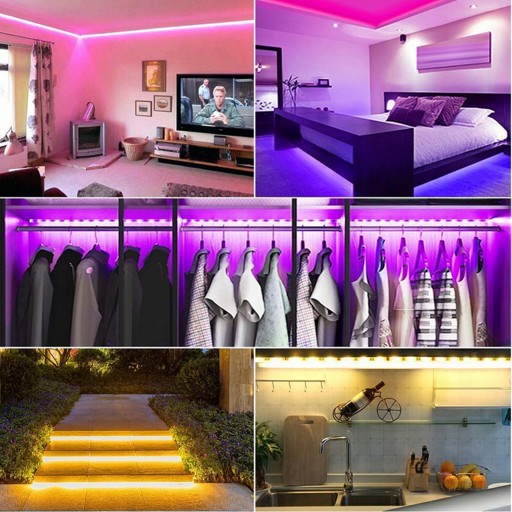 FAREBNÝ LED TV USB RGB PÁSOK LED PODSVIETENIE 5V + DIAĽKOVÉ OVLÁDANIE LED 2M