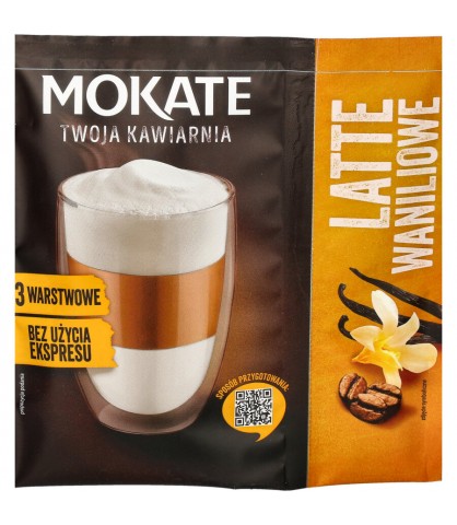 Instantný kávový nápoj Vanilla Coffee Latte s penou bez espresso kávovaru Mokate