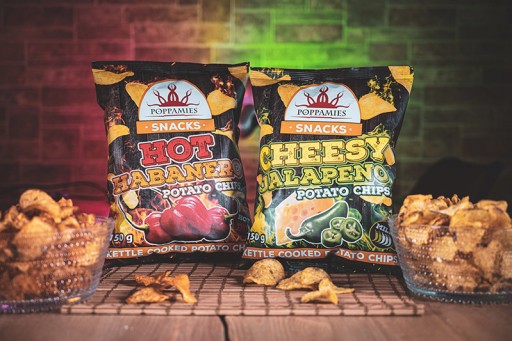 SUPER Pikantné Poppamies HORÚCE čili Habanero chipsy 150g