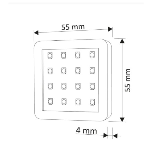 SQUARE MESH LED 1,5W SQUARE 2 TEPLÁ BIELA