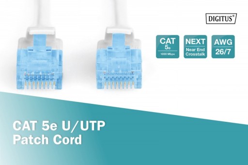 Digitus Patch kábel U/UTP kat.5e PVC 5m Biela