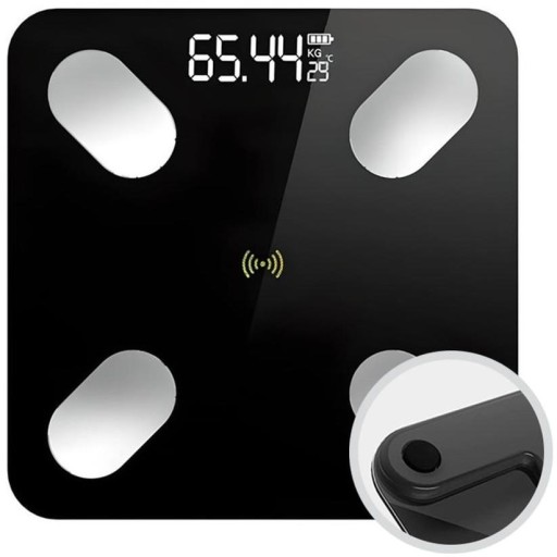 Kúpeľňová LCD váha, analytická, inteligentná, Bluetooth, digitálna, 180kg, 25v1