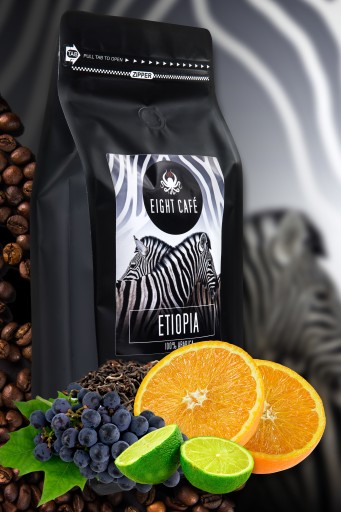 Čerstvo pražené kávové zrná 100% Arabica Ethiopia 50G pre kávovar na espresso
