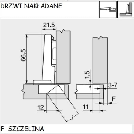 BLUM CLIP 110° pánt rovný, prekrytie 71T3550