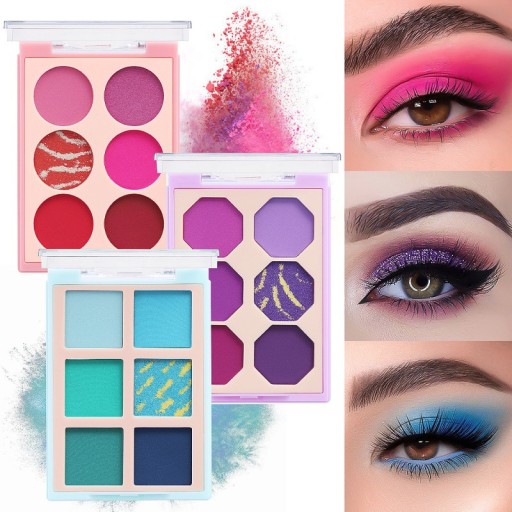 MAKEUP EYESHADOW PALETTE 6-farebná sada 3 ks