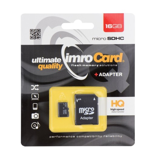 Pamäťová karta Imro 16GB microSDHC class 4 + adaptér