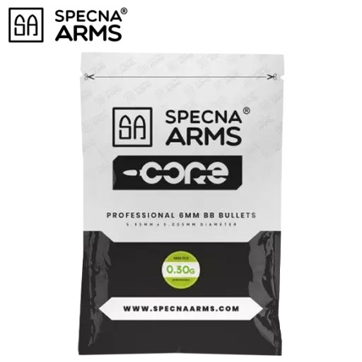 ASG loptičky AIRSOFT CORE BIO MUNÍCIA 0,30G 1000KS SPECNA ARMS BIELA