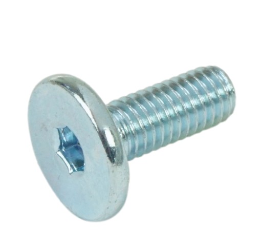 100x metrická skrutka M6 x 16 mm biela pozinkovaná s hlavou valca, nábytková skrutka