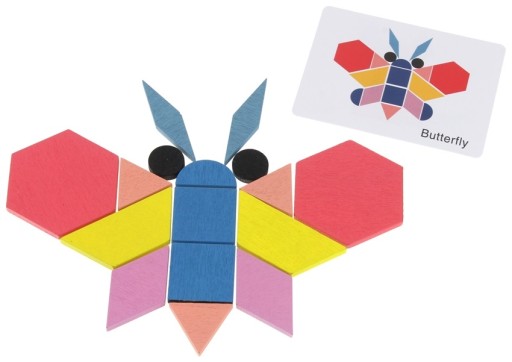 Drevené kreatívne puzzle tvary mozaiky 180 ks