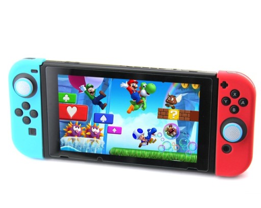 IRIS 2 x bodkovaný silikónový uzáver pre Switch / OLED biela a modrá