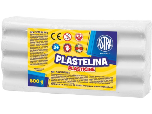 Plastelína 500g Astra biela