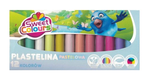 Školská výbavička, mäkká plastelína, 12 farieb