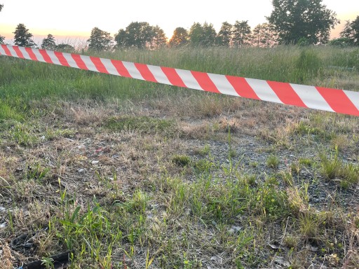 Výstražná páska biela a červená 70mm 100m