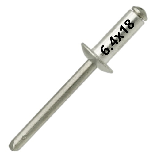 Slepé nity OCEL/OCEL OCEL/OCEL 6,4x18mm - 10 KS