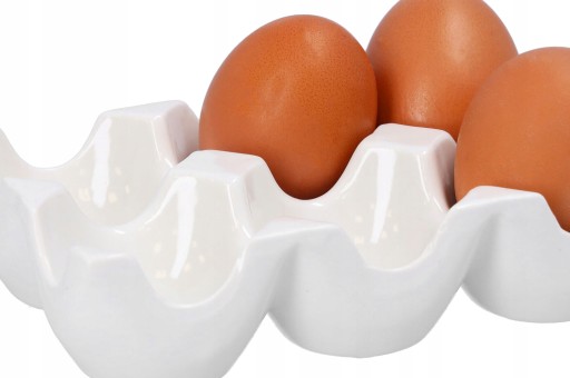 KONTAJNER NA VAJCIA organizér na chladničku box porcelánový podnos na vajíčka 6x