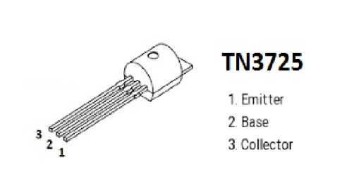 TN3725 tranzistor: NPN 50V/500mA, TO92(TO237) - 10ks
