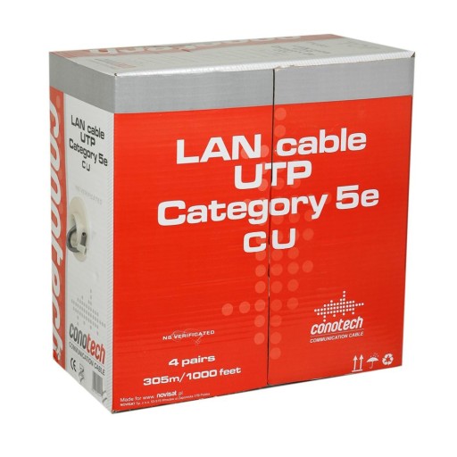 KÁBEL LAN ETHERNET KÁBEL Krútený PÁR MEDENÝ CU CAT 5.E CAT5 U/UTP 1M