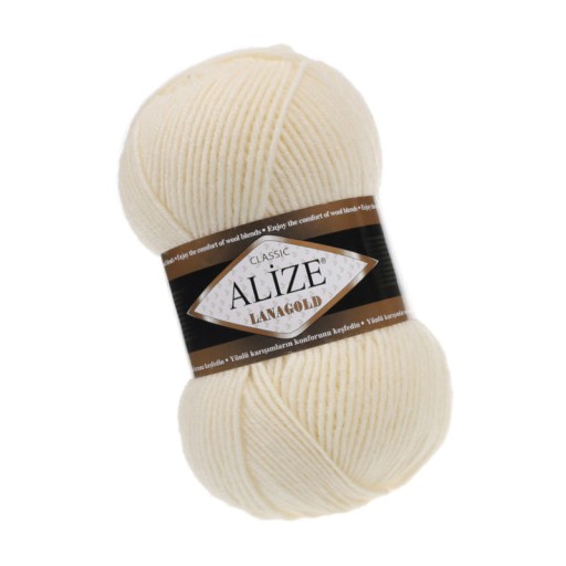 Priadza Lanagold - 01 Krémová s Alize vlnou