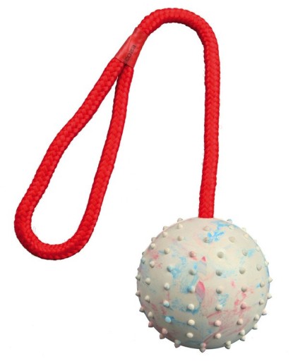 TRIXIE loptička z prírodnej gumy na šnúrke, priem 6 cm
