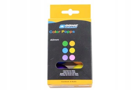 Donic Color Popps loptičky na stolný tenis, 6 ks