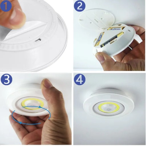3x COB LAMPA BEZDRÔTOVÁ SAMOLEPIACA BATÉRIOVÁ LAMPA 2 REŽIMY + DIAĽKOVÉ OVLÁDANIE