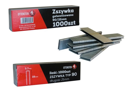 TESÁRSKE SPOJKY pozinkovaná zošívačka TYP 90 E 25mm 1TYS MINIBOX