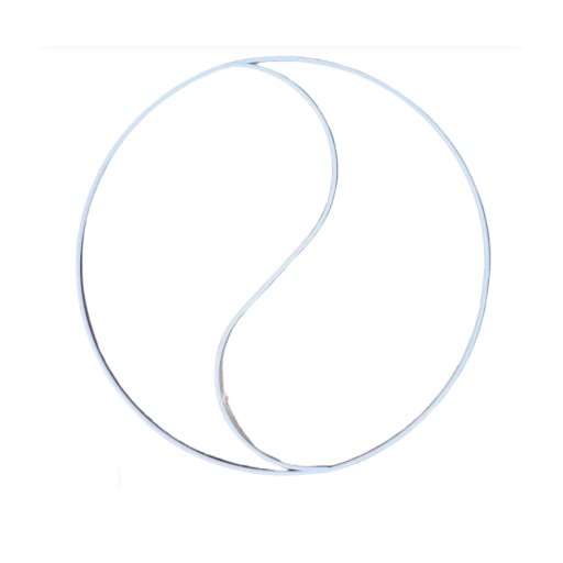 Biela kovová obruč na lapač snov Yin Yang, 30 cm