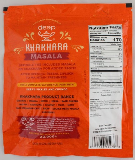 Indický snack Masala Khakhara Deep 200g