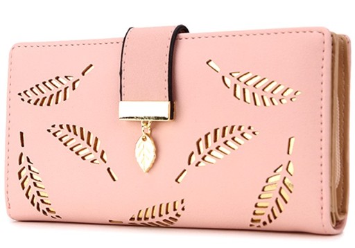 Dámska kožená peňaženka na dvojitý zips Large Pink Coin card