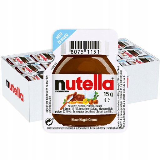 Nutella Mini Čokoláda a orieškový krém Porcia Ferrero 15g 1ks