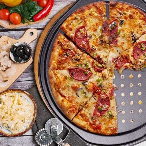 PLECH NA PEČENIE NA PIZZU RÚČKY PLECH 30CM