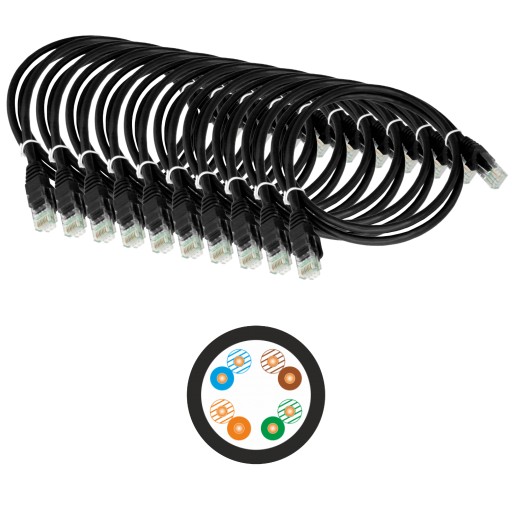 Patch-cord UTP cat.5e PVC 0,25m čierna ALANTEC x10