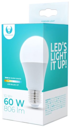LED guľová žiarovka E27, veľký závit, 10W, 6cm, teplá