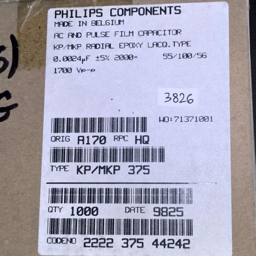 Kondenzátor Philips 2,4nF 2000V R15 5% MKP375 x2