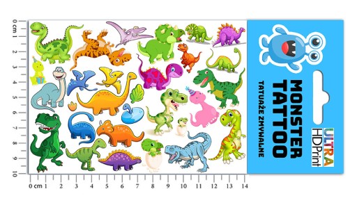 MEGA SADA NÁLEPOK + KVALITA TETOVANIA DINOSAURA