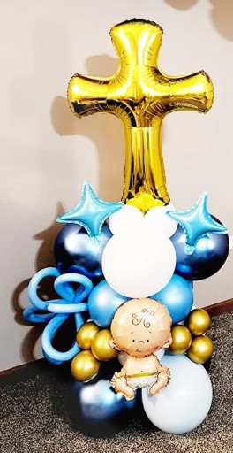 FÓLIOVÝ BALÓN ZLATÝ METALICKÝ KRÍŽ 78 CM SPOJENIE IHS KRST SVADOBNÉ SVADOBNÉ