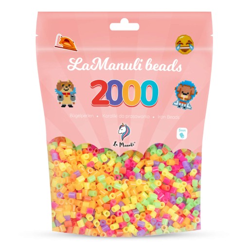 Nažehľovacie korálky 2000 NEON La Manuli korálky 5mm Náhradná sada