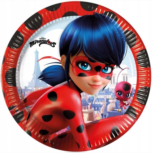 Papierové taniere Miraculous Ladybug Birthday Party 23cm 8ks.