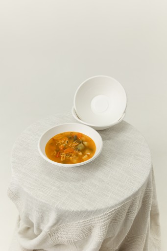BOWL ECO jednorazová miska biela VYROBENÁ Z TRSTINY 500ml 50 ks