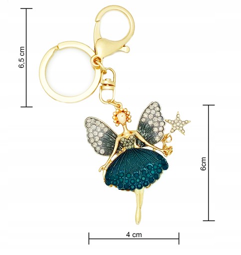 KĽÚČENKA Fairy Ballerina Black Gold Zirkóny