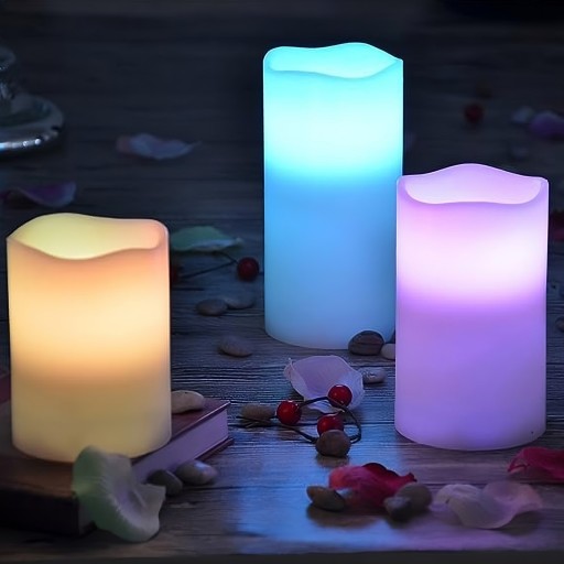 RGB LED SVIEČKY SET FAREBNÝCH SVIEČOK NA DIAĽKU
