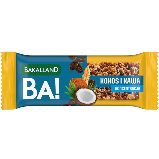 Bakalland Ba kokosová a kávová cereálna tyčinka! 6x35g raňajková tyčinka