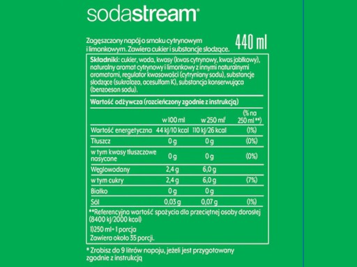 KONCENTRÁT SIRUP 7 UP PRE SODASTREAM SATURATOR NÁPOJ 9L so 440ml