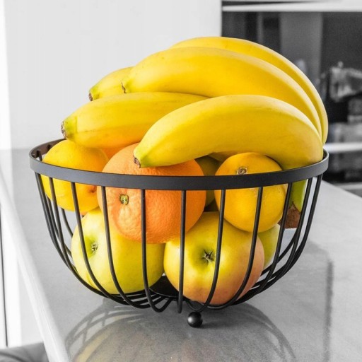 Kovový košík 25 cm, čierny