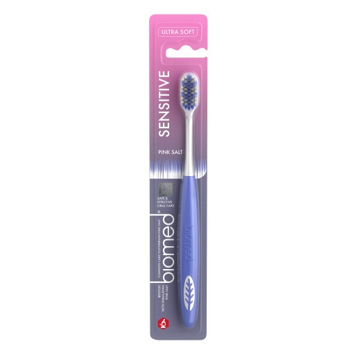 Mäkká zubná kefka s himalájskou soľou Sensitive Pink Biomed 1 ks