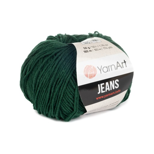 50g priadza, 55% bavlna 45% akryl, YarnArt Jeans tmavozelená 92
