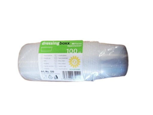 OPÄTOVNE POUŽITEĽNÁ nádoba na omáčku so sebou! BEZ POPLATKU! 100 ml 50 ks.